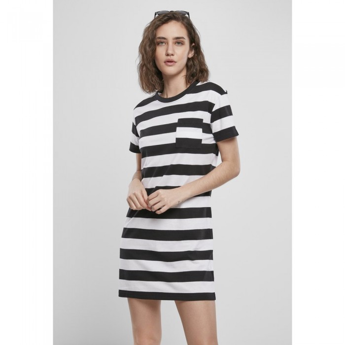 [해외]URBAN CLASSICS 드레스 Stripe Boxy 138453739 Black / White