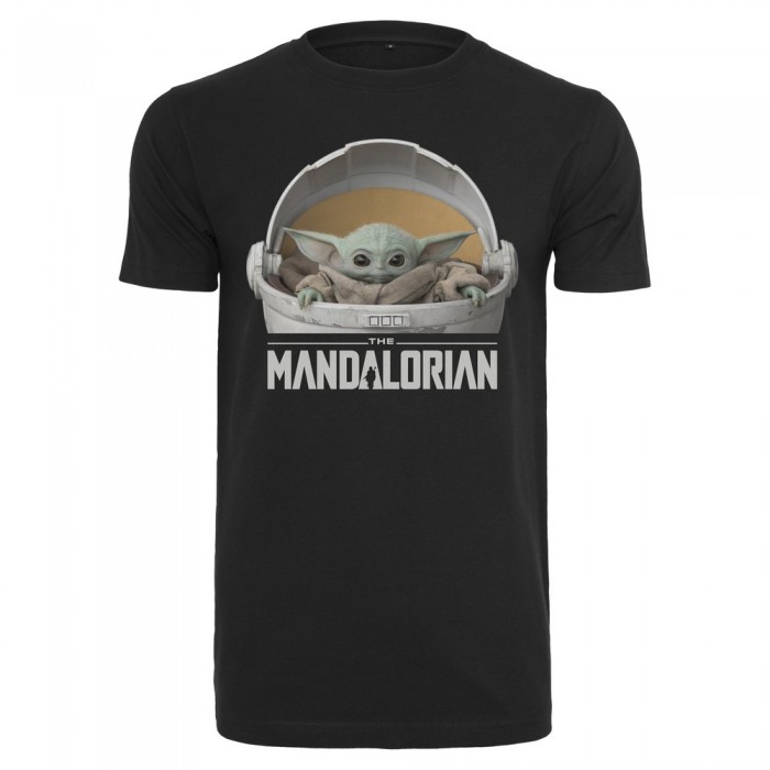 [해외]URBAN CLASSICS 베이비 요다와 만달로리안 로고가 있는 티셔츠 138453437 Black