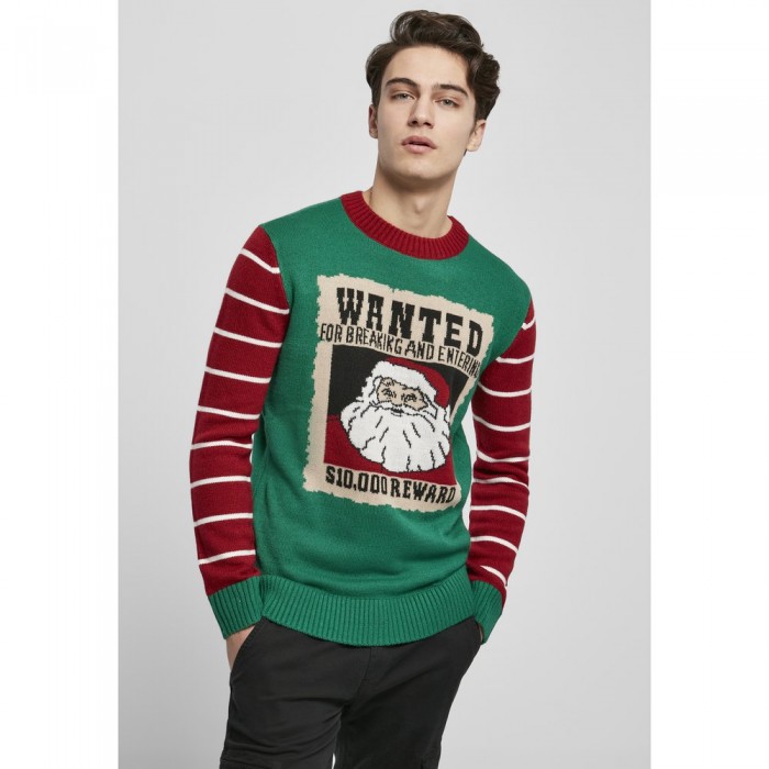 [해외]URBAN CLASSICS 스웨트 셔츠 Wanted Christmas 138553093 Green Mint / White