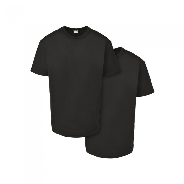 [해외]URBAN CLASSICS 2장 세트 유기농 기본 티셔츠 138675351 Black