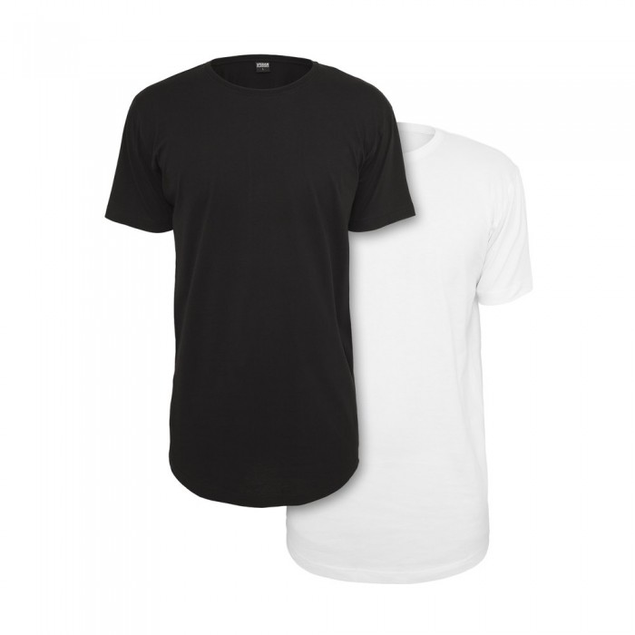 [해외]URBAN CLASSICS 티셔츠 프리팩 셰이프드 롱 2팩 138681392 Black / White