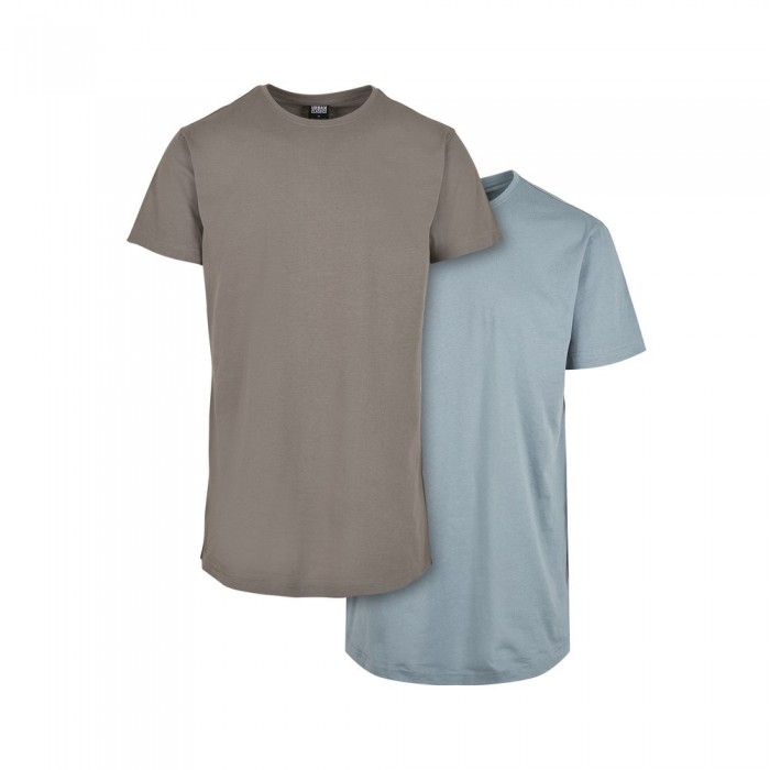 [해외]URBAN CLASSICS 2장 티셔츠 세트, 사전 포장, 셰이프드, 롱 138681412 Dark Gray / Blue