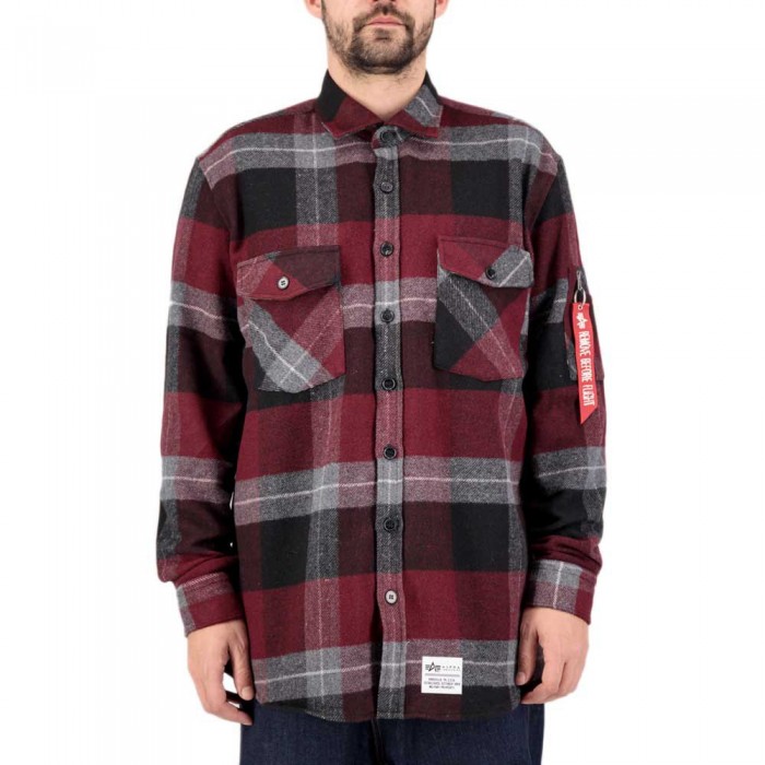 [해외]알파 인더스트리 Flannel 셔츠 138947257 Black/Red