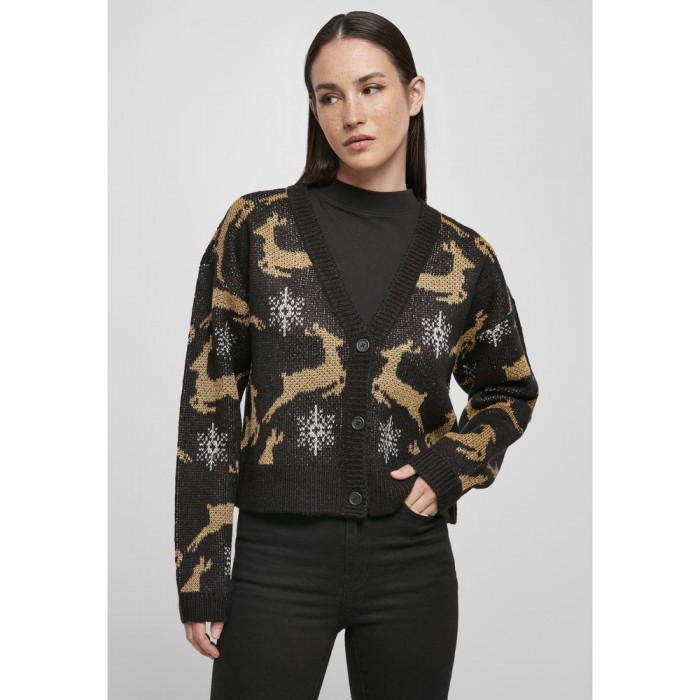 [해외]URBAN CLASSICS 스웨터 Oversized Christmas 138514276 Black / Gold