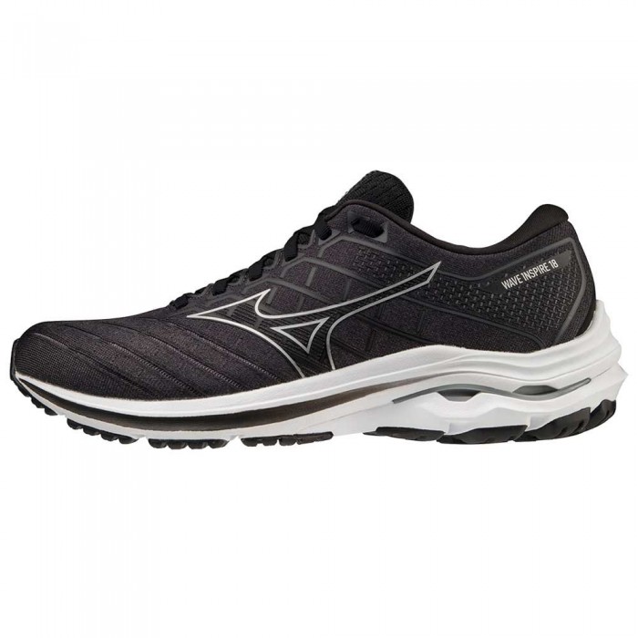 [해외]미즈노 Wave Inspire 18 Running Shoes 6138858817 Black / Silver / Ebony