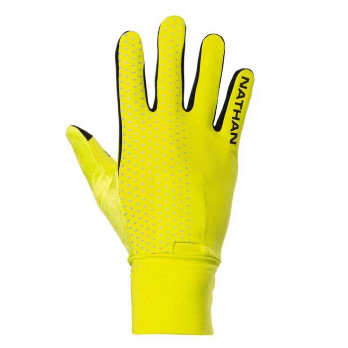 [해외]NATHAN HyperNight Reflective Gloves 6138800327 Hi Vis Yellow / Geo Print
