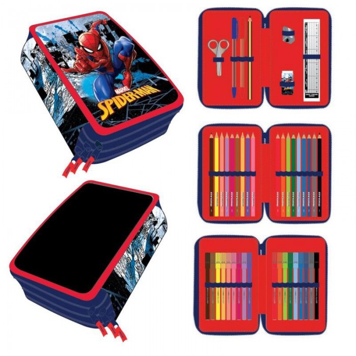[해외]CERDA GROUP 트리플 포켓 필통 마블 Spiderman 139346983 Multicolour