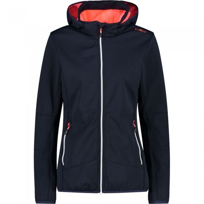 [해외]CMP Zip Hood 32A0456 소프트쉘 자켓 4139208245 Black Blue