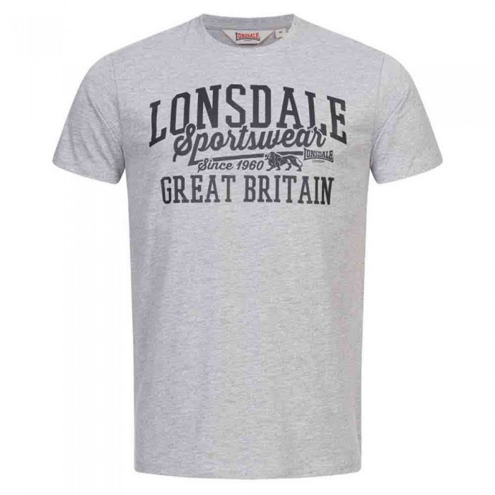 [해외]LONSDALE Dervaig Short Sleeve T-Shirt 7139293698 Marl Grey / Black
