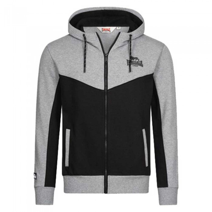 [해외]LONSDALE Frankfield Full Zip Sweatshirt 7139293706 Marl Grey / Black