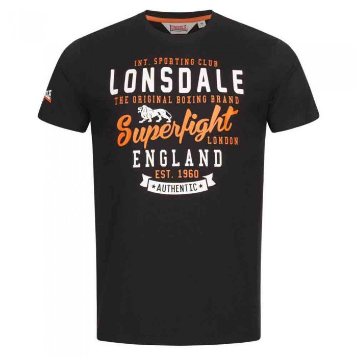 [해외]LONSDALE Tobermory Short Sleeve T-Shirt 7139293733 Black / Orange / White