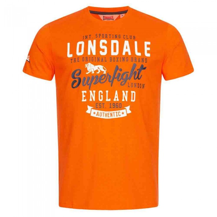 [해외]LONSDALE Tobermory Short Sleeve T-Shirt 7139293735 Marl Orange / White / Navy
