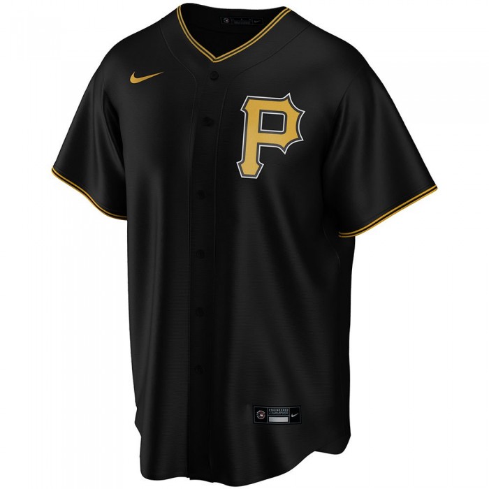 [해외]나이키 MLB Pittsburgh Pirates Official Replica Alternate Short Sleeve Crew Neck T-Shirt Pro Black