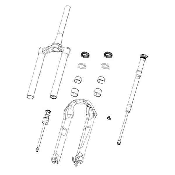 [해외]락샥 Zeb A의 경우 Crown/Steerer/Uppertube Debonair 51 Offset 1 술집 1137670412 Diffusion Black