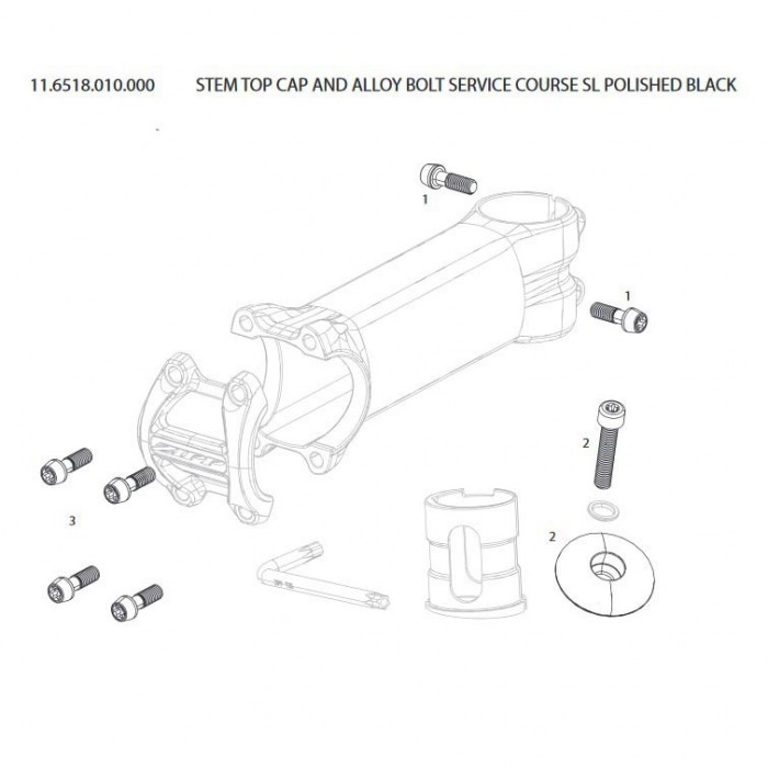 [해외]스램 커버 모자 Stem Top Cap/Alloy Bolt Service Course SL 1137671068 Polished Black