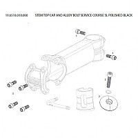 [해외]스램 커버 모자 Stem Top Cap/Alloy Bolt Service Course SL 1137671068 Polished Black