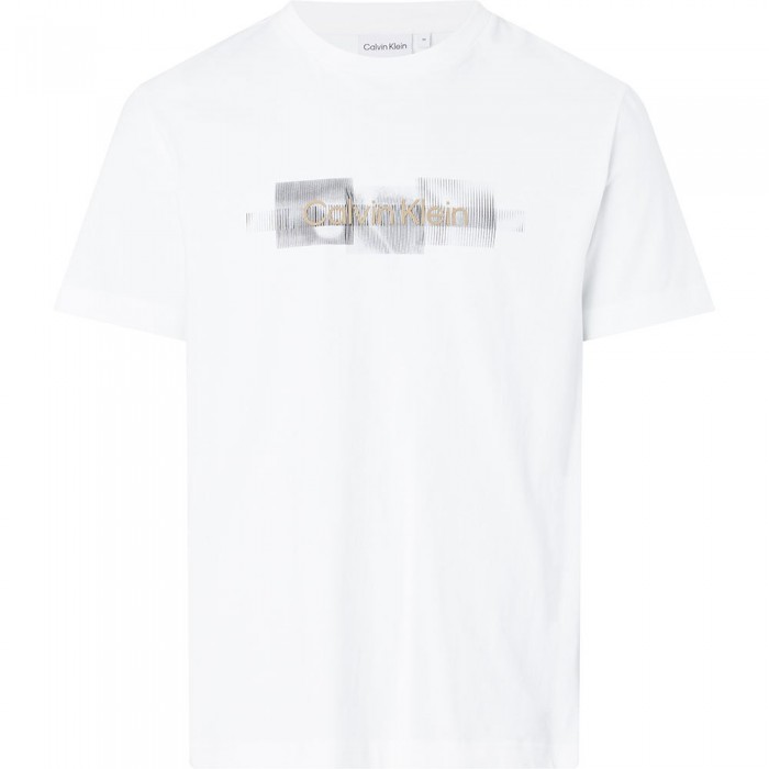 [해외]캘빈클라인 반팔 티셔츠 Box Striped 로고 139307557 Bright White