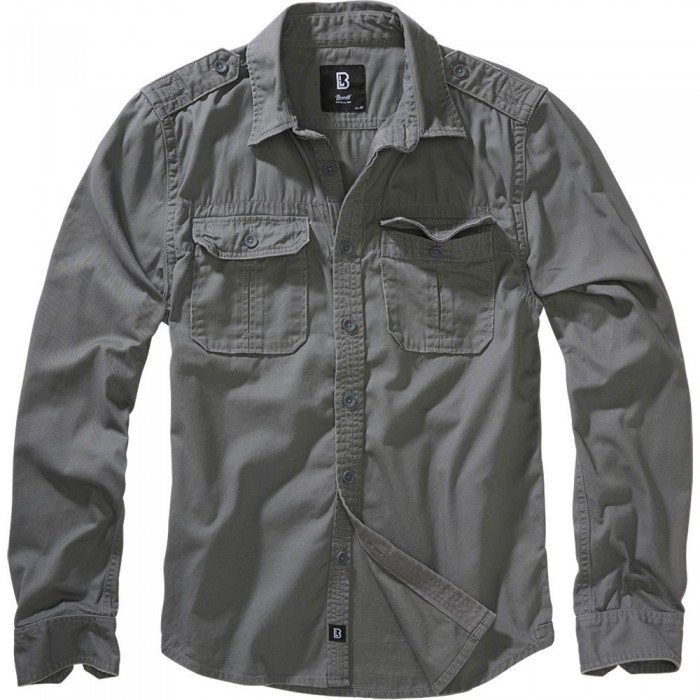 [해외]BRANDIT 긴 소매 셔츠 Vintage 139420920 Charcoal Grey