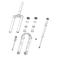 [해외]락샥 Zeb A의 경우 Crown/Steerer/Uppertube Debonair 44 Offset 1 술집 1137670413 Anodized Black