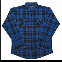 [해외]WEST COAST CHOPPERS La Bomba Herringbone Flannel Long Sleeve Shirt 9139488734 Blue / Black