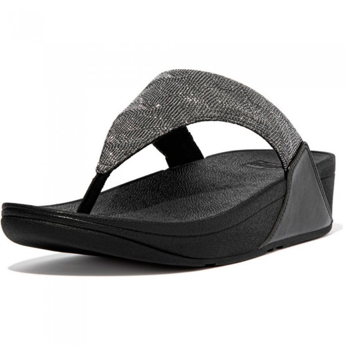 [해외]핏플랍 Lulu Glitz Sandals Refurbished All Black