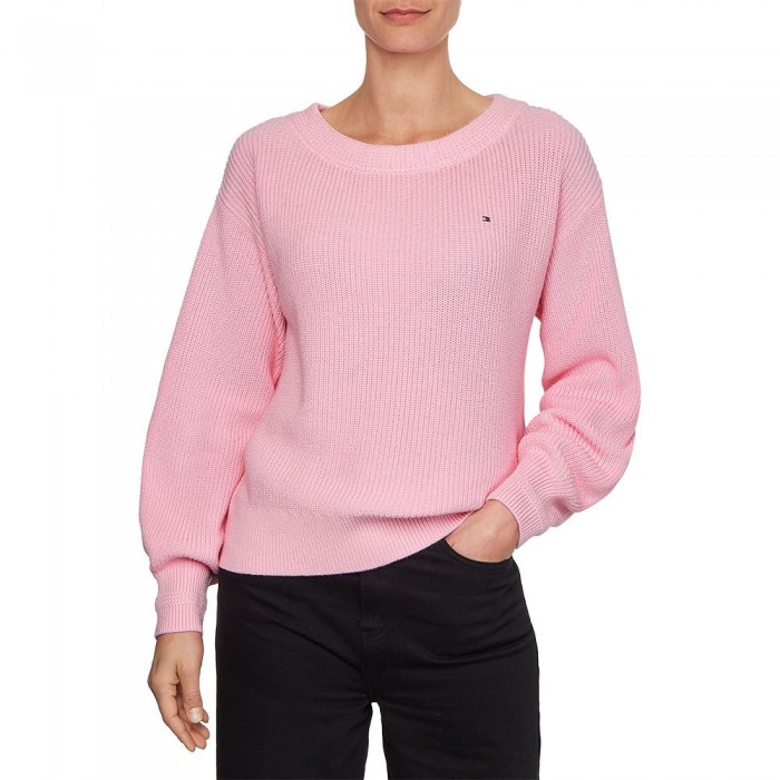 [해외]타미힐피거 Ww0Ww37018 Boat Neck Sweater Classic Pink