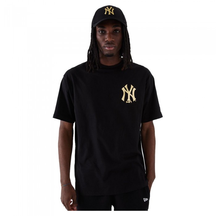 [해외]뉴에라 MLB Bp Metallic New York Yankees Short Sleeve T-Shirt Black