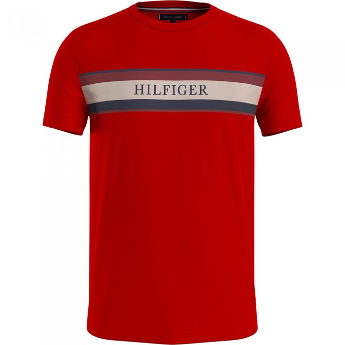 [해외]타미힐피거 Chest Stripe Short Sleeve T-Shirt Primary Red