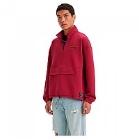 [해외]리바이스 ? Relaxed Graphic 1/4 Zip Pouch 스웨트셔츠 139444307 Olde English Zip Rumba Red