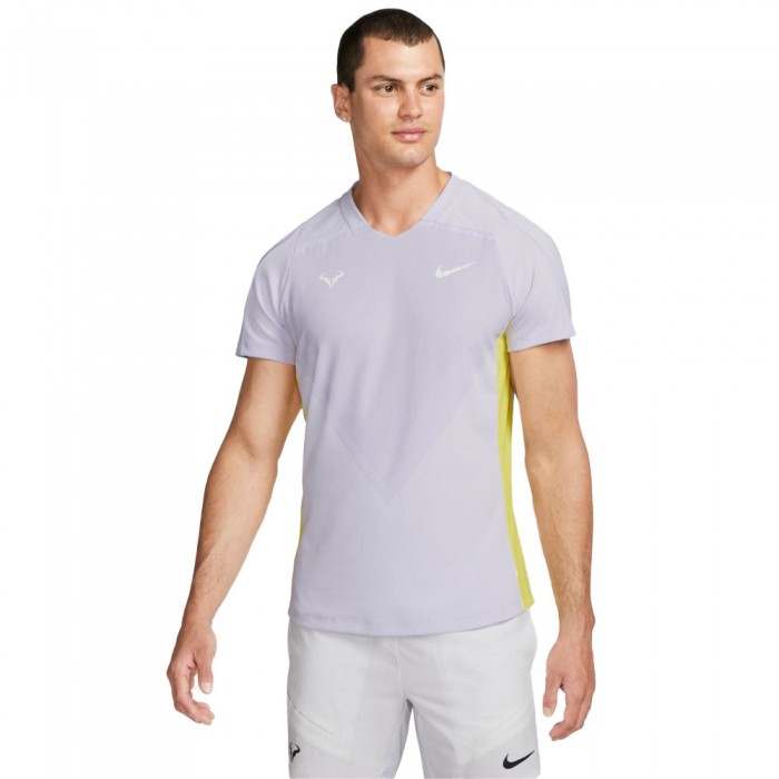 [해외]나이키 Court Dri Fit Advantage Rafa 숏 슬리브 티셔츠 12138838958 Violet Frost / Yellow Strike / White