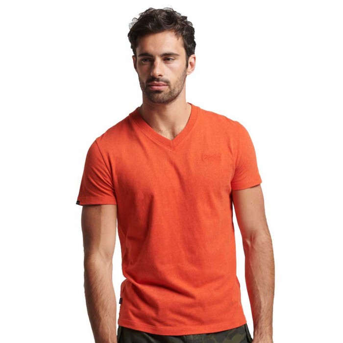 [해외]슈퍼드라이 Vintage Logo Embroidered Short Sleeve T-Shirt Bright Orange Marl