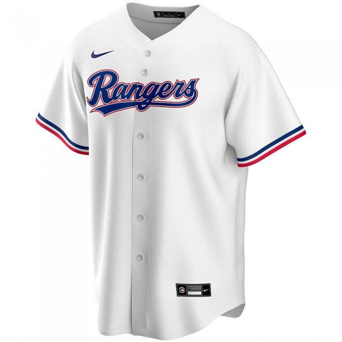 [해외]나이키 MLB Texas Rangers Official Replica Home Short Sleeve V Neck T-Shirt White