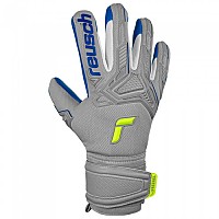 [해외]로이쉬 Attrakt Freegel Silver Goalkeeper Gloves 3138944300 Vapor Grey / Safety Yellow / Deep Blue