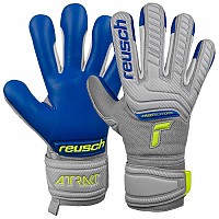 [해외]로이쉬 Attrakt Grip Evolution Finger Support Junior Goalkeeper Gloves 3138944312 Vapor Grey / Safety Yellow / Deep Blue