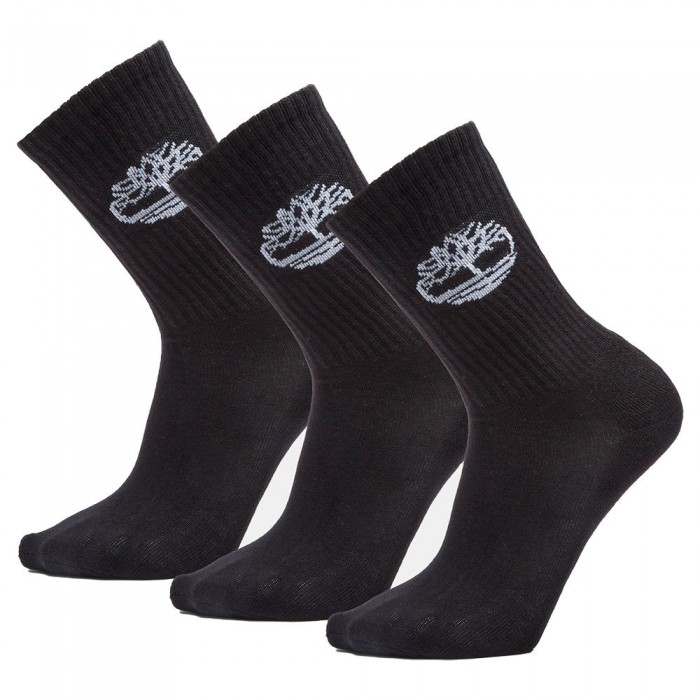 [해외]팀버랜드 Core Double Logo Socks 3 Pairs 14139543366 Black