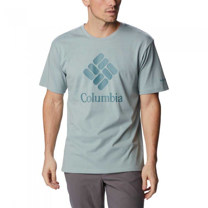 [해외]컬럼비아 반팔 티셔츠 Pacific Crossing™ II Graphic 5139565515 Niagara / CSC Stacked Logo Graphite