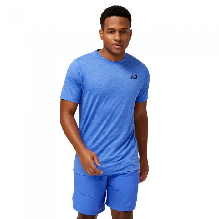 [해외]뉴발란스 Tenacity Short Sleeve T-Shirt 7139471860 Marine Blue Heather