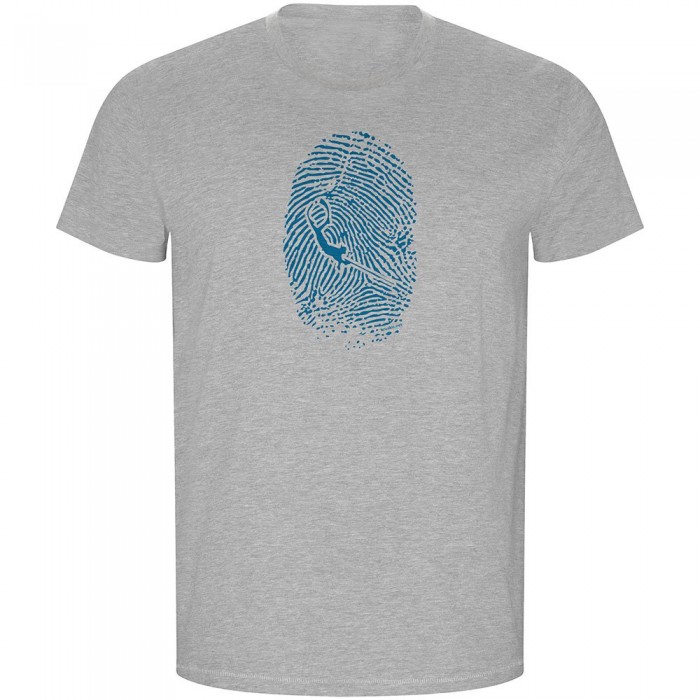 [해외]KRUSKIS SpearFisher Fingerprint ECO Short Sleeve T-Shirt 10139685241 Heather Grey