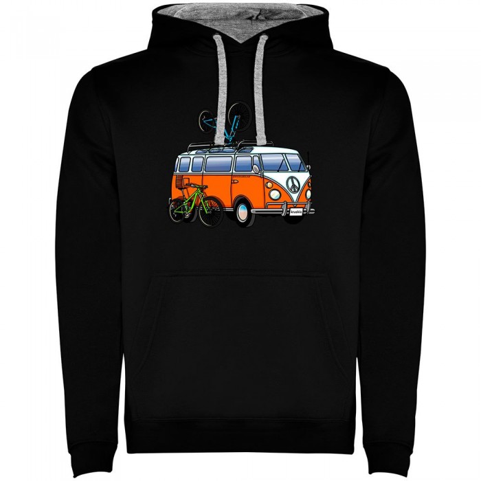 [해외]KRUSKIS Hippie Van MTB Two-Colour 후드티 1139695652 Black / Grey