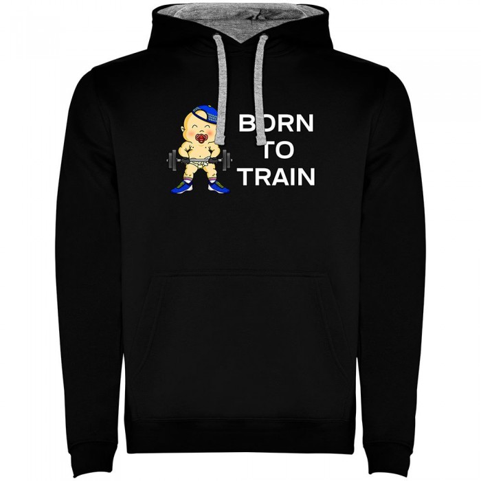 [해외]KRUSKIS Born To Train Two-Colour 후드티 7139695367 Black / Grey
