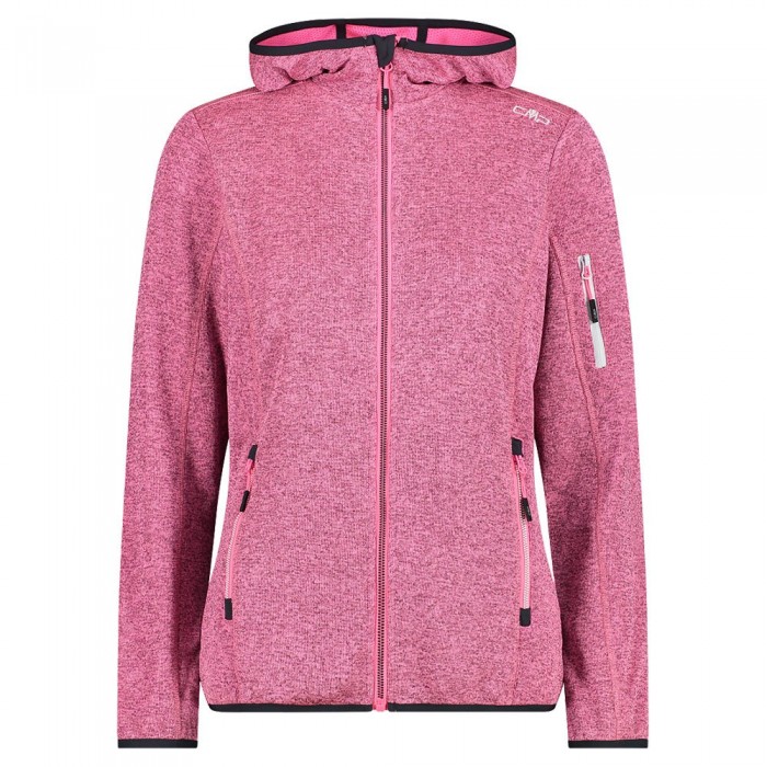 [해외]CMP Jacket 30H5856 Hooded Fleece 5139682568 Pink Fluo / Lighter