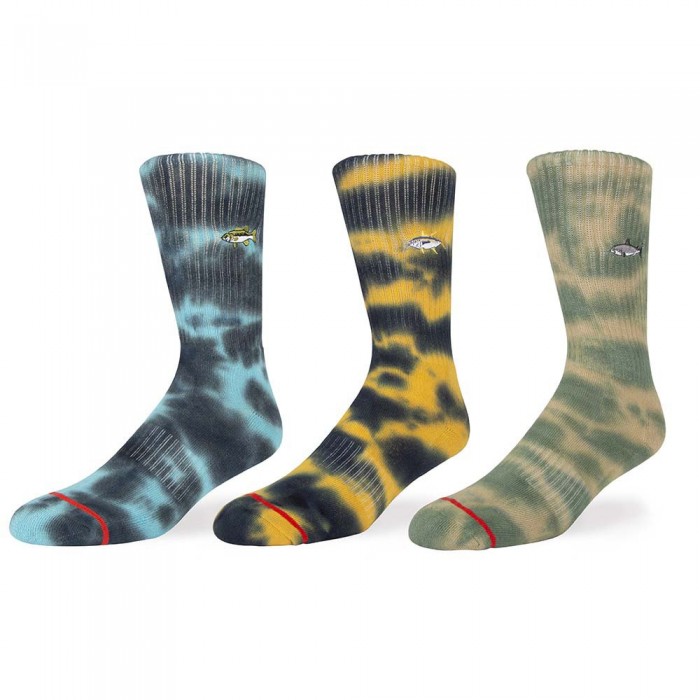[해외]SALTY CREW Fishsticks Tie Dye Half Socks 3 Pairs 14139449810 Blue / Yellow / Green