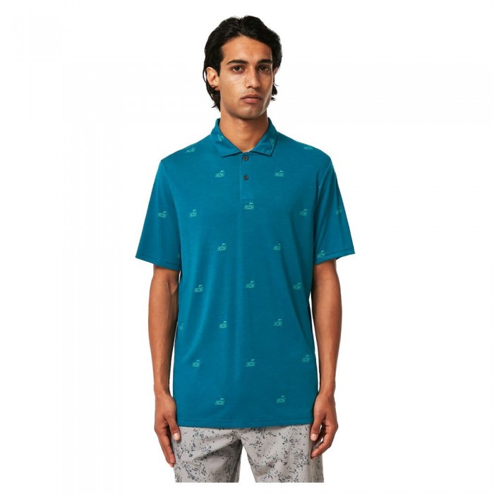 [해외]오클리 APPAREL Golf Flag 반팔 폴로 셔츠 1139486937 Golf Pattern Aurora Blue