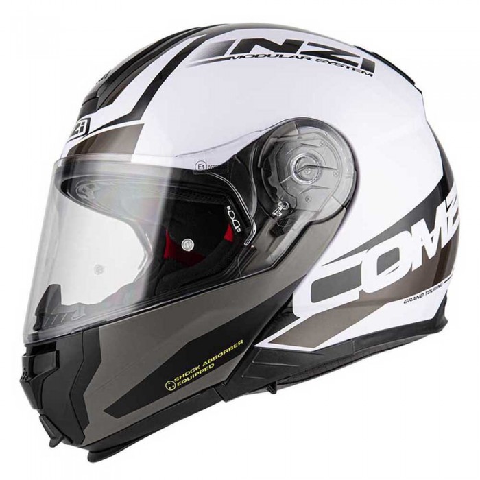 [해외]NZI Combi 2 Duo 모듈형 헬멧 9139684447 Glossy Shell/Matt Chin Bar Shock White / Black