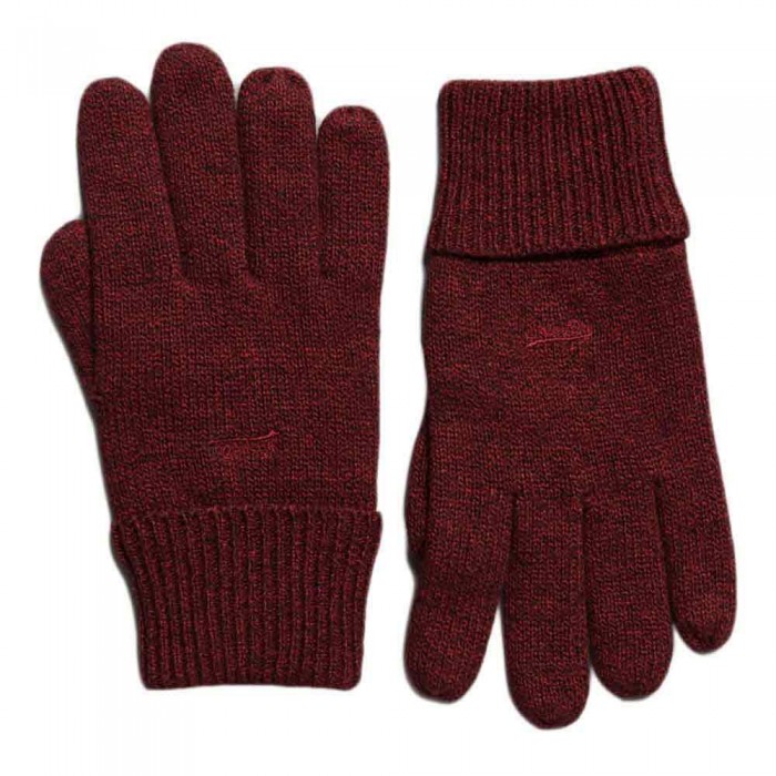 [해외]슈퍼드라이 Vintage Logo Gloves Dark Red Grit