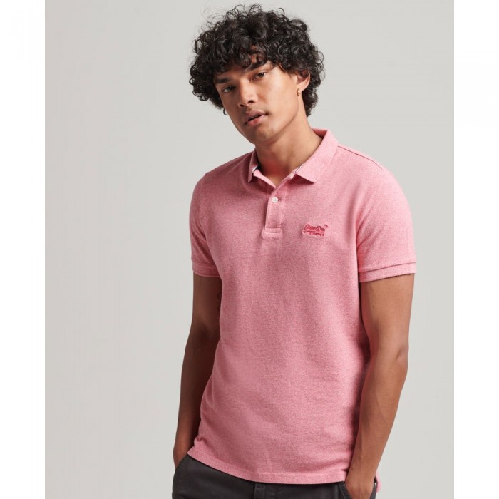 [해외]슈퍼드라이 Classic Pique 반팔 폴로 셔츠 139530589 Mid Pink Grit