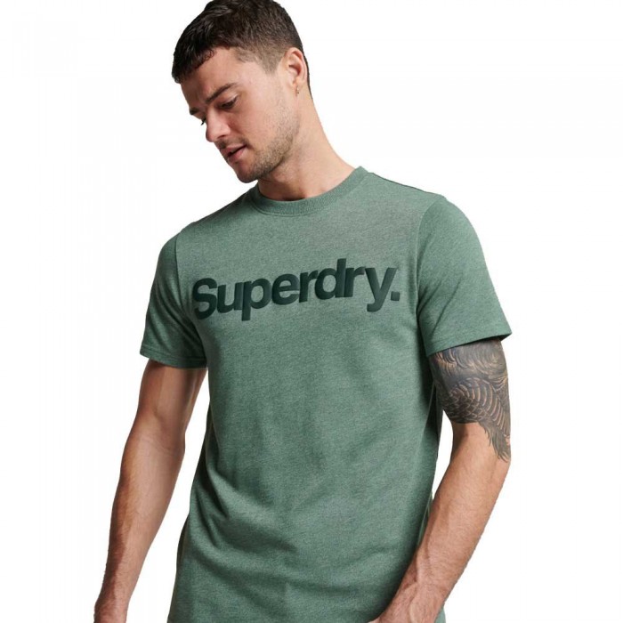 [해외]슈퍼드라이 Vintage 코어 로고 Classic 반팔 V넥 티셔츠 139576011 Portland Green Grit