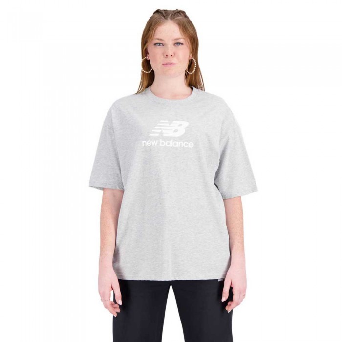 [해외]뉴발란스 Essentials Stacked 로고 Cotton Oversized 반팔 티셔츠 139471711 Athletic Grey