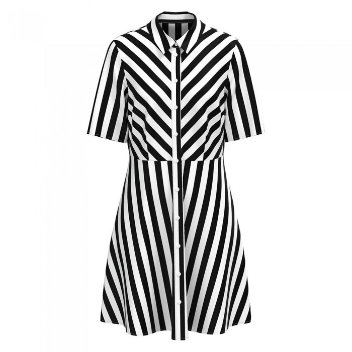 [해외]YAS Savanna 3/4 소매 짧은 드레스 139727630 Black / Stripes White