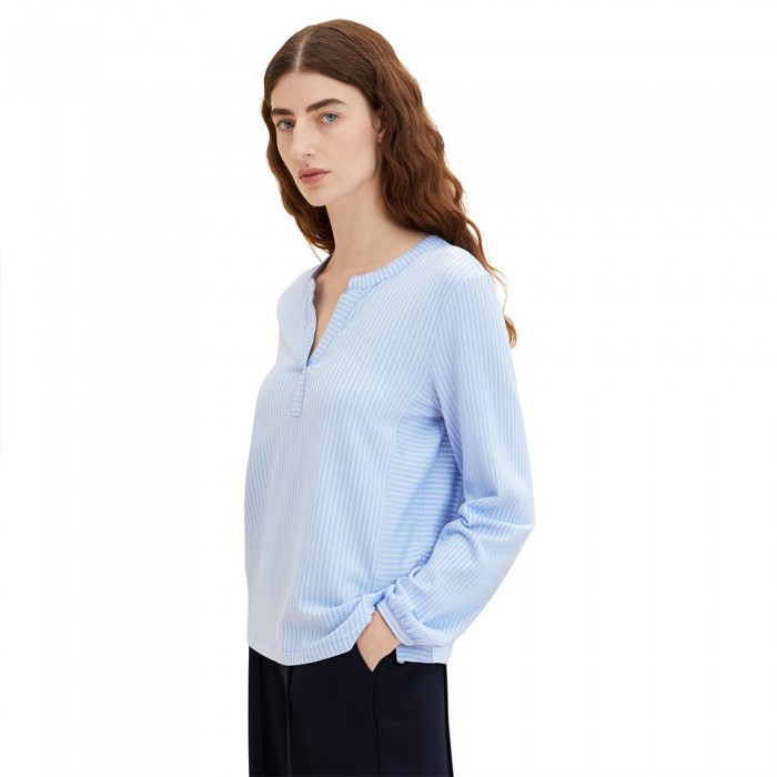 [해외]TOM TAILOR Stripe Blouse 1035374 티셔츠 139647296 Dreamy Blue White Thin Stripe